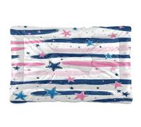 Ewusp Cama calmante colorida de estrellas para mascotas pequeñas, medianas y grandes, lavable, colchón suave y acogedor, cama para mascotas con parte inferior antideslizante, 91 x 60 x 6 cm