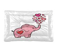 Ewusp Cama calmante de corazones de elefante para mascotas pequeñas, medianas y grandes, lavable, colchón suave y acogedor, cama para mascotas con parte inferior antideslizante, 60 x 46 x 4,5 cm