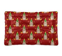 Ewusp Cama calmante de oso de Navidad para mascotas pequeñas, medianas y grandes, lavable, colchón suave y acogedor, cama para mascotas con parte inferior antideslizante, 60 x 46 x 4,5 cm