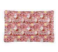 Ewusp Cama calmante de rayas de Papá Noel para mascotas pequeñas, medianas y grandes, lavable, colchón suave y acogedor, cama para mascotas con parte inferior antideslizante, 60 x 46 x 4,5 cm