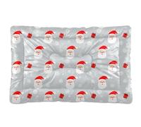 Ewusp Cama calmante para perros con cabeza de Papá Noel y copo de nieve para mascotas pequeñas, medianas y grandes, lavable, colchón suave y acogedor para mascotas con parte inferior antideslizante