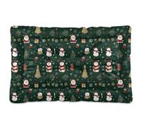 Ewusp Cama calmante para perros de Papá Noel, muñeco de nieve, para mascotas pequeñas, medianas y grandes, lavable, colchón suave y acogedor para mascotas, con parte inferior antideslizante, 60 x 46 x
