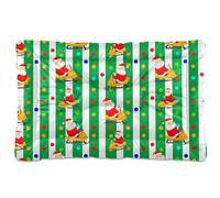 Ewusp Cama calmante para perros de Papá Noel para mascotas pequeñas, medianas y grandes, lavable, colchón suave y acogedor para mascotas con parte inferior antideslizante, 60 x 46 x 4,5 cm