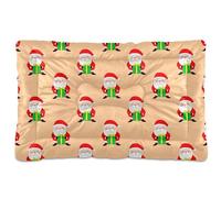 Ewusp Cama calmante para perros de Papá Noel para mascotas pequeñas, medianas y grandes, lavable, colchón suave y acogedor para mascotas con parte inferior antideslizante, 60 x 46 x 4,5 cm