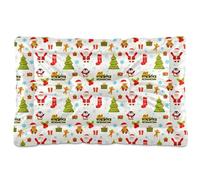 Ewusp Cama calmante para perros de Papá Noel y árbol de Navidad, para mascotas pequeñas, medianas y grandes, lavable, colchón suave y acogedor para mascotas, con parte inferior antideslizante, 60 x 46