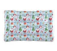 Ewusp Cama calmante para perros de Papá Noel y árbol de Navidad, para mascotas pequeñas, medianas y grandes, lavable, colchón suave y acogedor para mascotas, con parte inferior antideslizante, 60 x 46