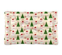 Ewusp Cama calmante para perros de Papá Noel y árbol de Navidad, para mascotas pequeñas, medianas y grandes, lavable, colchón suave y acogedor para mascotas, con parte inferior antideslizante, 91 x 60