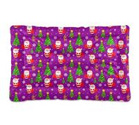 Ewusp Cama calmante para perros de Papá Noel y árbol de Navidad, para mascotas pequeñas, medianas y grandes, lavable, colchón suave y acogedor para mascotas, con parte inferior antideslizante, 60 x 46
