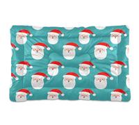 Ewusp Cama calmante para perros de Santa's Head para mascotas pequeñas, medianas y grandes, lavable, colchón suave y acogedor para mascotas con parte inferior antideslizante, 60 x 46 x 4,5 cm