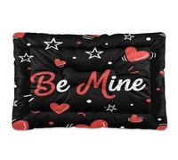 Ewusp Cama calmante para perros pequeños, medianos y grandes, con corazones y estrellas, lavable, colchón suave y acogedor para mascotas con parte inferior antideslizante, 60 x 46 x 4,5 cm