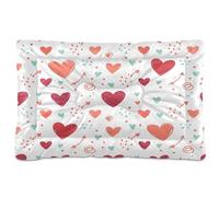 Ewusp Cama calmante para perros pequeños, medianos y grandes, con diseño de corazones y garabatos, lavable, colchón suave y acogedor para mascotas con parte inferior antideslizante, 91 x 60 x 6 cm