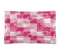 Ewusp Cama calmante para perros pequeños, medianos y grandes, diseño de corazones, color rosa, lavable, suave y acogedor, con parte inferior antideslizante, 60 x 46 x 4,5 cm