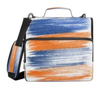 Ewusp Carpeta de 3 anillas con cremallera con estampado colorido con asa y correa para el hombro, carpeta de archivos expandible de 1.5 pulgadas, organizador de múltiples bolsillos, con capacidad para