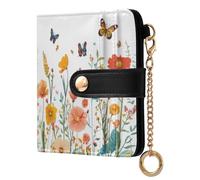 Ewusp Carteras coloridas de mariposa para mujer, de piel sintética, bloqueo RFID, cartera de mano plegable compacta con bolsillo para monedas y ventana de identificación