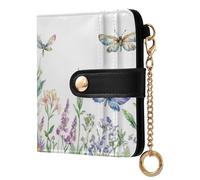 Ewusp Carteras de mariposa para mujer, de piel sintética, con bloqueo RFID, plegable, compacta, con bolsillo para monedas y ventana de identificación