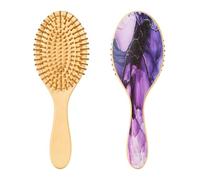 Ewusp Cepillo de pelo desenredante con textura morada para mujeres y hombres, antiestático y desenredante, cepillo de pelo húmedo y seco para tipos de cabello rizado, grueso, ondulado y fino