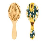 Ewusp Cepillo de pelo desenredante de animales de girasol para mujeres y hombres, antiestático y desenredado, cepillo de pelo húmedo y seco para tipos de cabello rizado, grueso, ondulado y fino