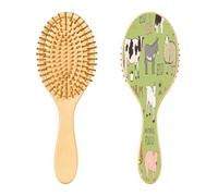 Ewusp Cepillo de pelo desenredante de animales de granja para mujeres y hombres, antiestático y desenredado, cepillo de pelo húmedo y seco para tipos de cabello rizado, grueso, ondulado y fino