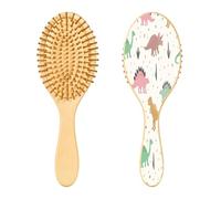 Ewusp Cepillo de pelo desenredante de dinosaurio para mujeres y hombres, antiestático y desenredante, cepillo de pelo húmedo y seco para tipos de cabello rizado, grueso, ondulado y fino