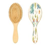 Ewusp Cepillo de pelo desenredante de dragones de dibujos animados para mujeres y hombres, antiestático y desenredante, cepillo de pelo húmedo y seco para tipos de cabello rizado, grueso, ondulado y