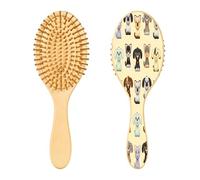 Ewusp Cepillo para desenredar el pelo de perro y gato de dibujos animados para mujeres y hombres, antiestático y desenredante, cepillo de pelo húmedo y seco para tipos de cabello rizado, grueso,