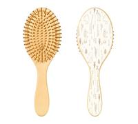 Ewusp Cepillo para desenredar el pelo marrón con animales de safari para mujeres y hombres, antiestático y enredos, cepillo para cabello húmedo y seco para tipos de cabello rizado, grueso, ondulado y