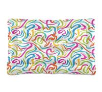 Ewusp Colorful Strokes Lines - Cama calmante para perros pequeños, medianos y grandes, lavable, colchón suave y acogedor para mascotas con parte inferior antideslizante, 60 x 46 x 4,5 cm