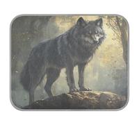 Ewusp Cool Wolf - Alfombrilla de refrigeración para perro, 50 x 70 cm, resistente a los arañazos, alfombrilla fresca para mascotas, almohadilla de cama de seda de hielo para verano para perros y gatos