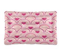 Ewusp Corazones - Cama calmante para perros pequeños, medianos y grandes, lavable, colchón suave y acogedor, cama para mascotas con parte inferior antideslizante, 91 x 60 x 6 cm