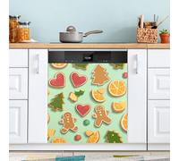 Ewusp Cubierta magnética de Navidad para lavavajillas, placa de cocina, lavadora, puerta, panel magnético, electrodomésticos, calcomanías decorativas para el hogar, cocina, granja, 58,42 x 66,04 cm