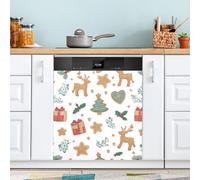 Ewusp Cubierta magnética de Navidad para lavavajillas, placa de cocina, lavadora, puerta, panel magnético, electrodomésticos, calcomanías decorativas para el hogar, cocina, granja, 58,42 x 66,04 cm