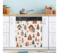 Ewusp Cubierta magnética de Navidad para lavavajillas, placa de cocina, lavadora, puerta, panel magnético, electrodomésticos, calcomanías decorativas para el hogar, cocina, granja, 58,42 x 66,04 cm