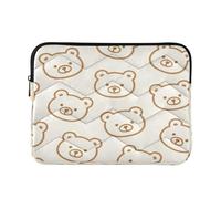 Ewusp Cute Bear Face - Funda protectora para portátil de 14 pulgadas, impermeable, a prueba de golpes, bolsa de transporte para computadora, portátil, tablet, 34 x 26 x 2 cm