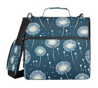 Ewusp Dandelion - Carpeta con cremallera de 3 anillos con asa y correa para el hombro, carpeta expandible de 1.5 pulgadas, organizador de múltiples bolsillos, con capacidad para 500 hojas para la