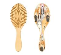 Ewusp Divertido cepillo de pelo de perro de dibujos animados para mujeres y hombres, antiestático y desenredante, cepillo de pelo húmedo y seco para tipos de cabello rizado, grueso, ondulado y fino