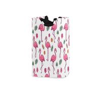 Ewusp Flamingo - Cesta de lavandería de 50 L, impermeable, con asas, plegable, cesta de almacenamiento de tela independiente para baño, dormitorio, dormitorio y guardería