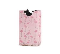 Ewusp Flamingo - Cesta de lavandería de 50 L, impermeable, con asas, plegable, cesta de almacenamiento de tela independiente para baño, dormitorio, dormitorio y guardería