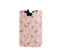 Ewusp Flamingo - Cesta de lavandería de 50 L, impermeable, con asas, plegable, cesta de almacenamiento de tela independiente para baño, dormitorio, dormitorio y guardería