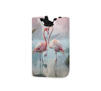 Ewusp Flamingo - Cesta de lavandería de 50 L, impermeable, con asas, plegable, cesta de almacenamiento de tela independiente para baño, dormitorio, dormitorio y guardería