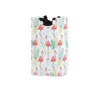 Ewusp Flamingo - Cesta de lavandería de 50 L, impermeable, con asas, plegable, cesta de almacenamiento de tela independiente para baño, dormitorio, dormitorio y guardería