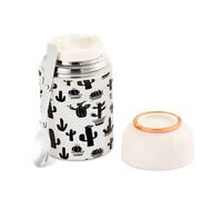 Ewusp Frasco de comida de cactus para adultos, 500 ml, acero inoxidable, doble pared, aislado al vacío, tarro de alimentos con cuchara plegable, sin BPA, recipiente de sopa a prueba de fugas