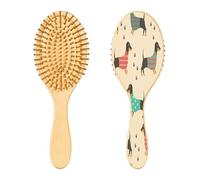 Ewusp Funny Dachshund - Cepillo para desenredar el pelo de perro salchicha para mujeres y hombres, antiestático y desenredante, cepillo de pelo húmedo y seco para tipos de cabello rizado, grueso,