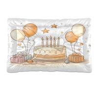 Ewusp Happy Birthday - Cama calmante para perros pequeños, medianos y grandes, lavable, colchón suave y acogedor para mascotas con parte inferior antideslizante, 91 x 60 x 6 cm