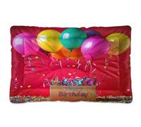 Ewusp Happy Birthday - Cama calmante para perros pequeños, medianos y grandes, lavable, colchón suave y acogedor para mascotas con parte inferior antideslizante, 91 x 60 x 6 cm