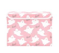 Ewusp Happy Halloween Cajas con tapa y asas, cesta de almacenamiento plegable grande de tela, estante organizador para el hogar, oficina, cuarto de bebé