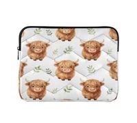 Ewusp Highland Cows - Funda protectora para portátil de 14 pulgadas, impermeable, a prueba de golpes, bolsa de transporte para computadora, portátil, tablet, 34 x 26 x 2 cm