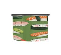 Ewusp Kawaii - Recipiente hermético para café con diseño de sushi, 500 ml, acero inoxidable, recipiente sellado para cocina, café, frijoles, té, azúcar, frutos secos