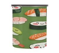 Ewusp Kawaii - Recipiente hermético para café con diseño de sushi, 900 ml, acero inoxidable, recipiente sellado para cocina, para café, frijoles, té, azúcar, frutos secos