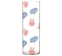 Ewusp Lindo jarrón de conejo para ramo de flores, moderno y decorativo, jarrón de plástico con forma de cilindro para centros de mesa, sala de estar, cocina, oficina, boda