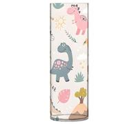 Ewusp Lindo jarrón de dinosaurios para ramo de flores, moderno y decorativo, de plástico, botella cilíndrica para centros de mesa, sala de estar, cocina, oficina, boda